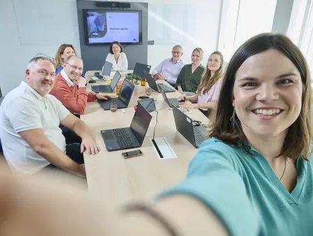 Selfie Evelien meeting